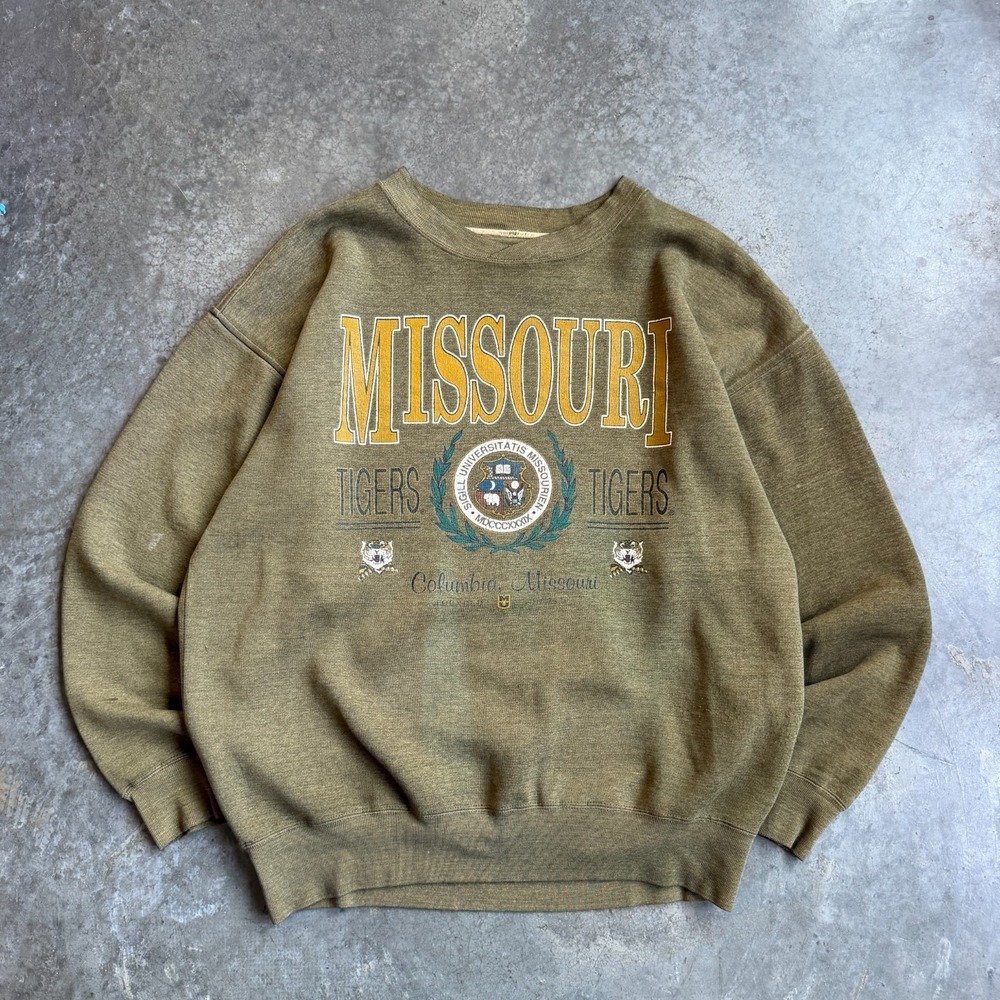 Vintage University of Missouri Tigers Faded Sweatshirt 90s Mens Large 24x26